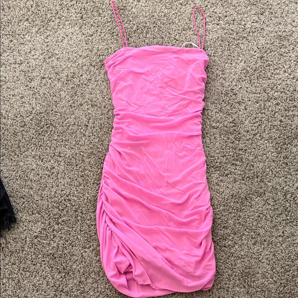 Princess Polly Pink Spaghetti Strap Ruched Dress